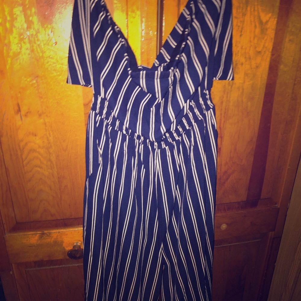 Off the Shoulder Striped One Piece
